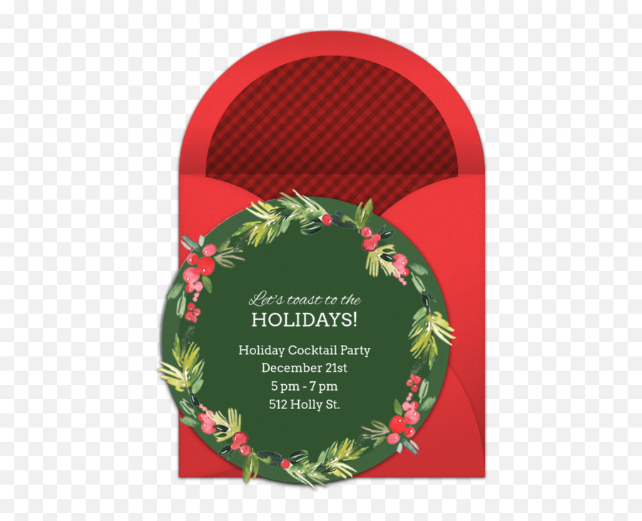 Download Watercolor Wreath Online Invitation - Wreath Png Christmas Decoration,Watercolor Wreath Png