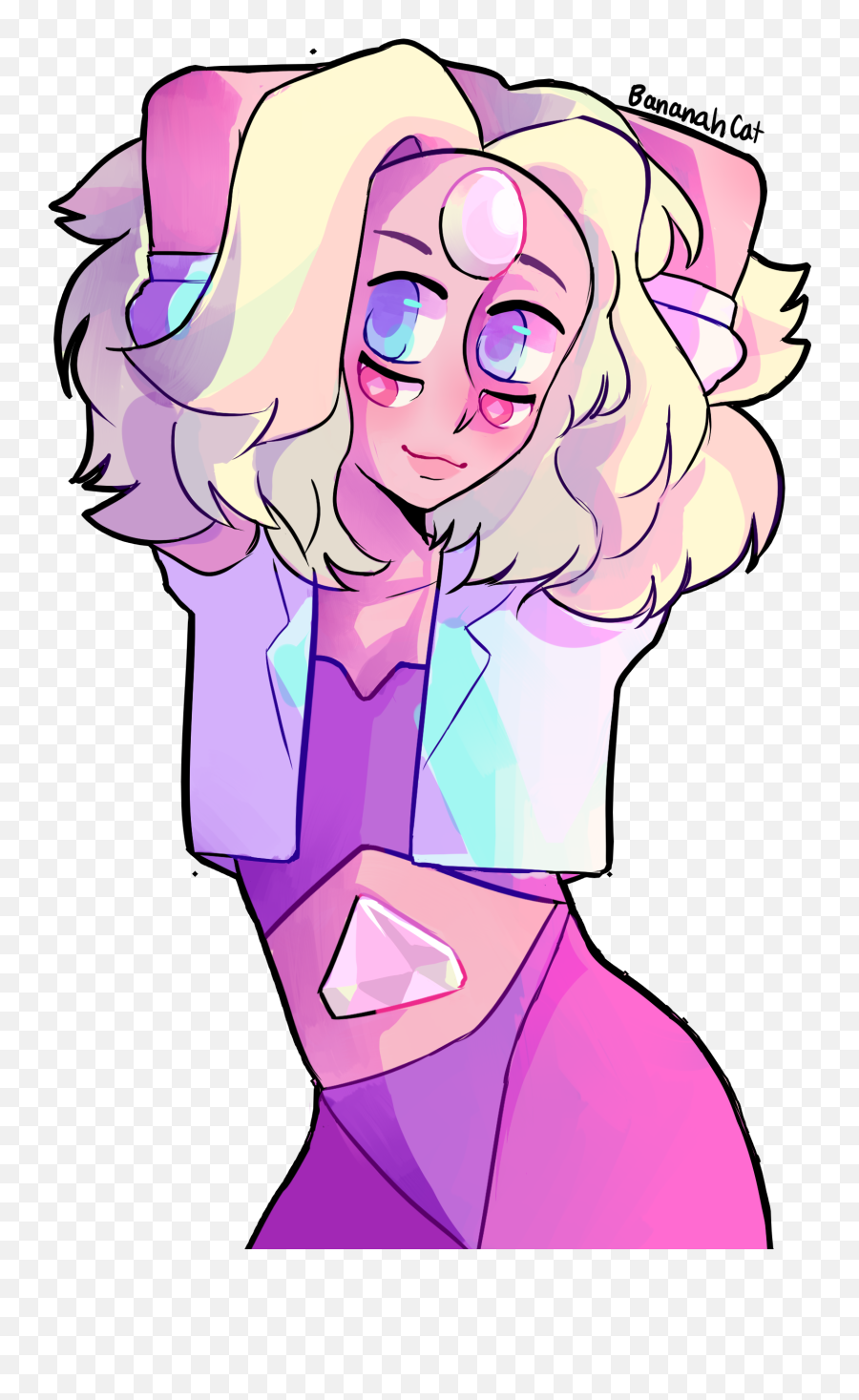 Pink Diamond And Pearl Fusion My Art Stevenuniverse - Steven Universe Pearl Fanart Png,Pink Diamond Png