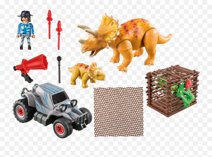 Download Enemy Quad With Triceratops Playmobil Dinosaur - Playmobil 9434 Png,Triceratops Png