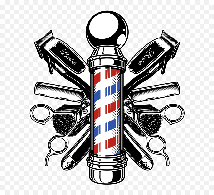 Barber Shop Pole With Crossed Transparent Barber Pole Png Barber 