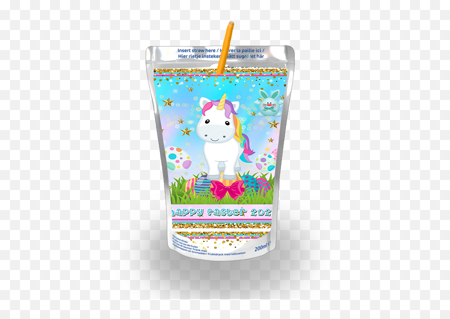 Editable Unicorn Easter Chip Bag Juice Pouch Label - Unicorn Png,Capri Sun Png
