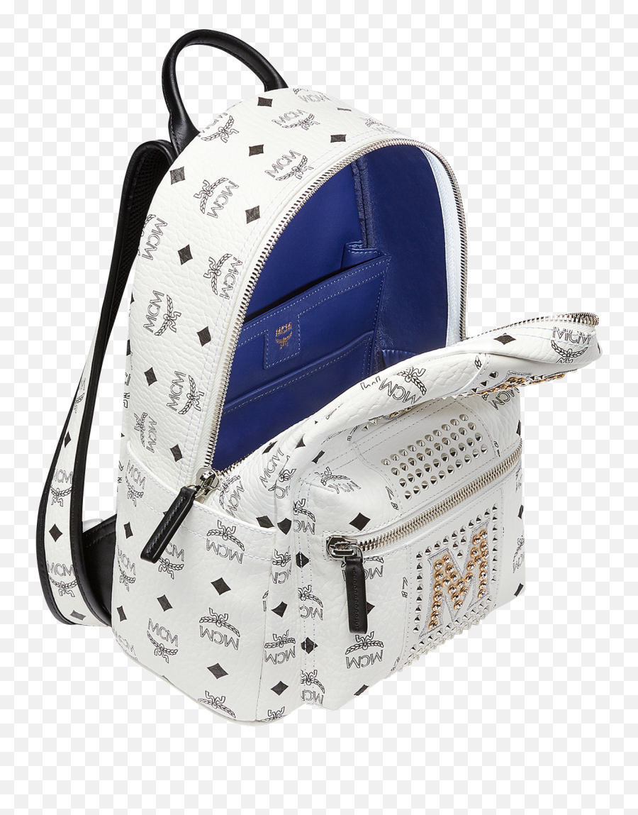 32 Cm 125 Stark Logo Stripe Backpack In Visetos White - Handbag Style Png,What Is The White With Grey Stripes Google Play Icon Used For