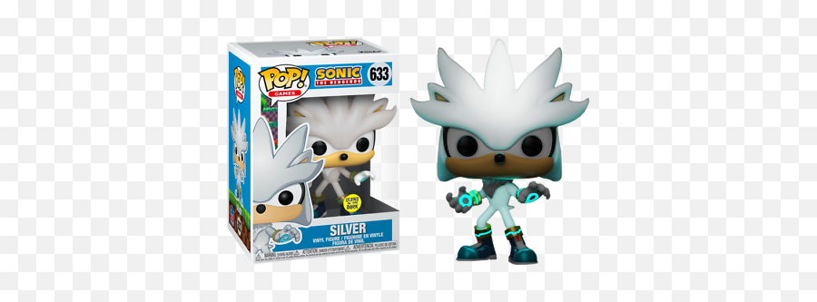 Sonic The Hedgehog - Silver Glow In The Dark 30th Anniversary 633 Pop Vinyl Ebay Silver Sonic Funko Pop Png,Silver The Hedgehog Icon