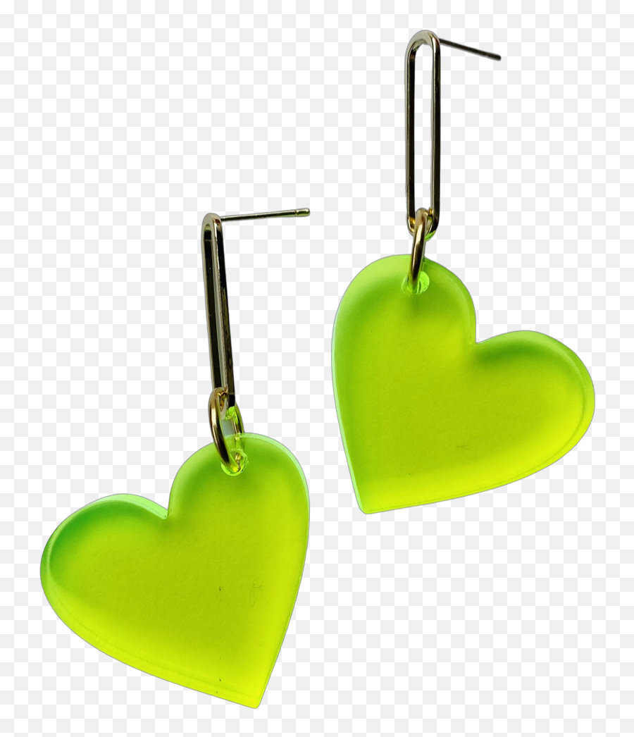 Heart Drop Earrings Neon Green - Solid Png,Iris Apfel: Accidental Icon