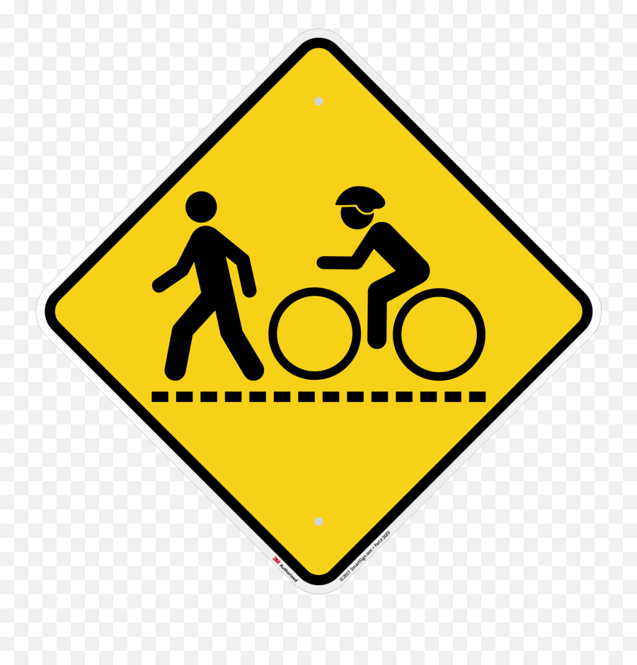 Pedestrian And Bike Crossing Sign With Symbol Sku K - 7901 Bike And Pedestrian Safety Png,Pedestrian Icon