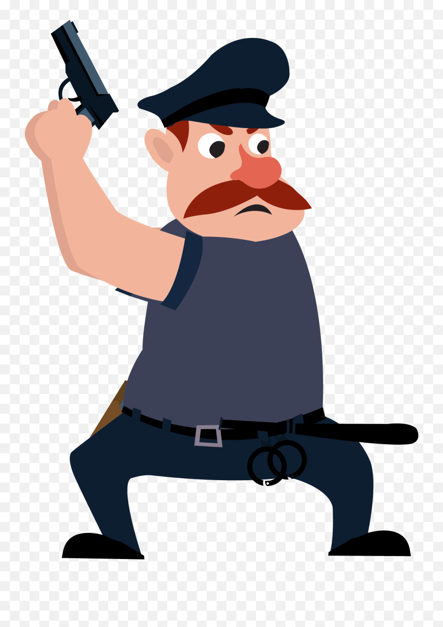 Cartoon Officer Icon Criminal Holding A Gun - Cartoon Animated Criminal Png,Holding Gun Png