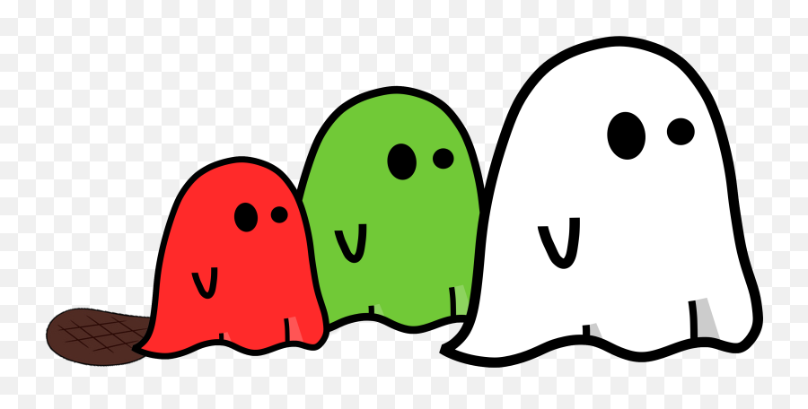 Full Size Png Image - Red Green White Ghosts,Ghost Clipart Png