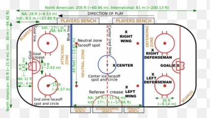 Area Of A Standard Size Hockey Rink - Rules Of Hockey Png,Hockey Rink Png