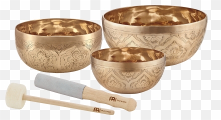The Meinl Singing Bowls - Singing Bowl Set Special Engraved Series Inclusive Corresponding Covers And Felt Rings Content 3 Singing Bowls Singing Bowl Vibration Png,Sonic Rings Png