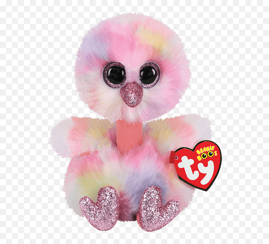 Asha - Pink Pastel Rainbow Ostrich Large Beanie Boos Png,Pastel Rainbow Png