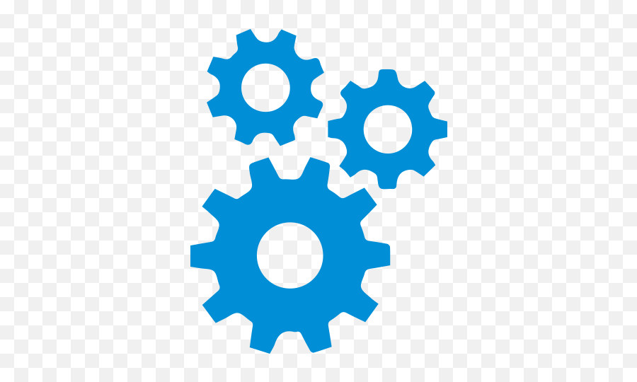 Blue Three Cogs Icon - Stellar Trading Systems Transparent Background Cogwheel Icon Png,Cogs Png
