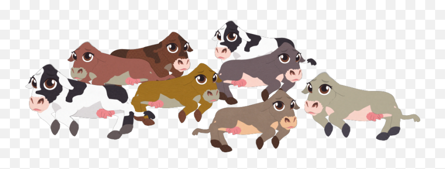 Baby Cows - Cartoon Png,Cows Png