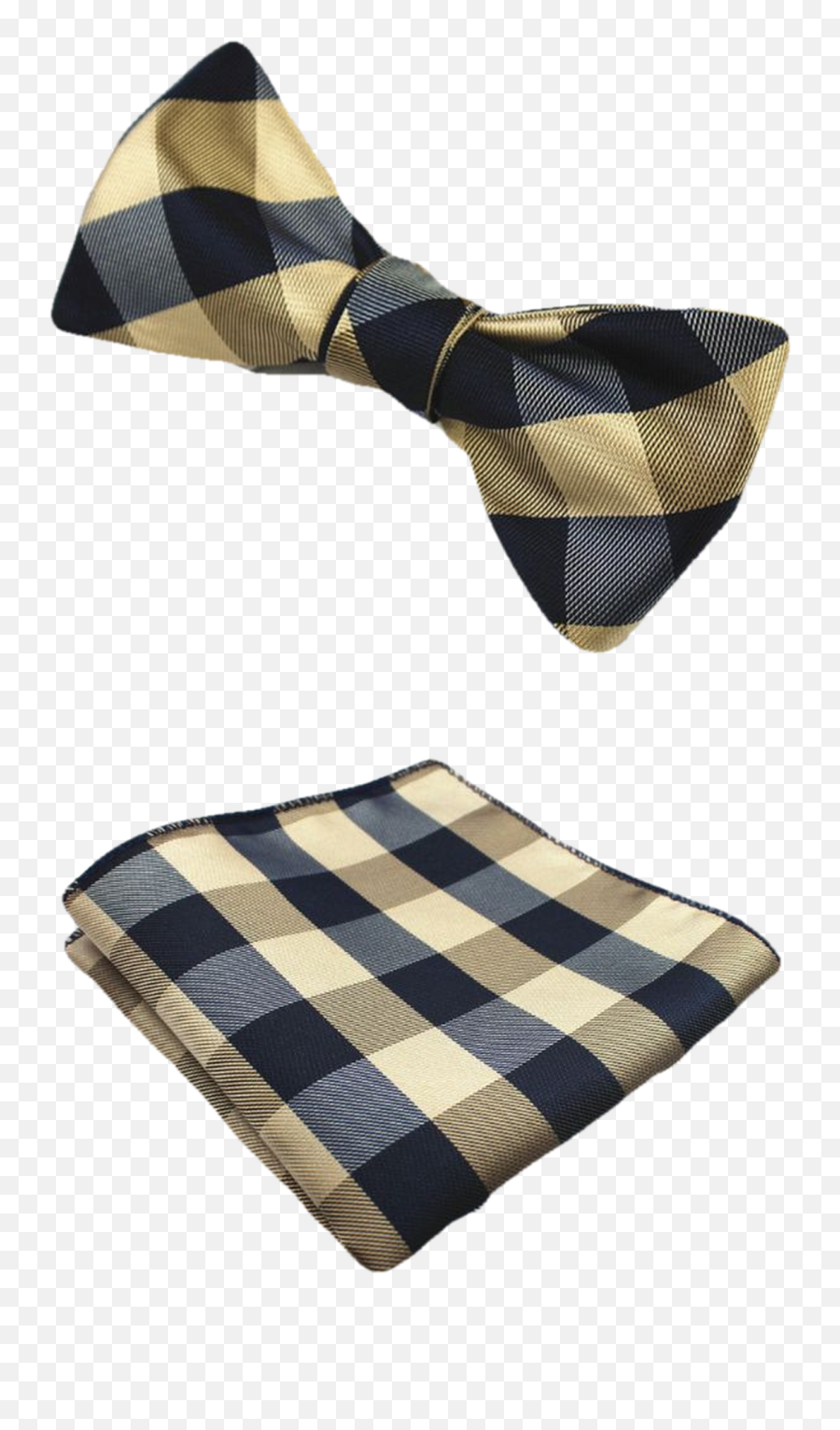 Gold And Blue Bow Tie Pocket Square Png Black