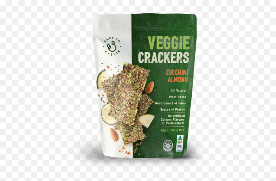 Back To Basics Veggie Crackers - Zucchini U0026 Almond 45g Back To Basics Veggie Crackers Png,Veggie Png
