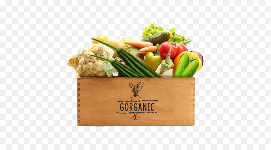 Home Gorganic - Wooden Box With Vegetable Png,Veggies Png