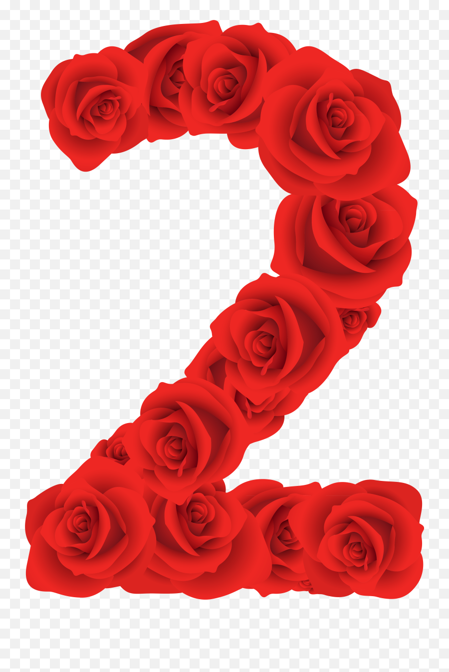 Red Roses Two Number Transparent Png - Stickpng Rose Numbers,Rosas Png