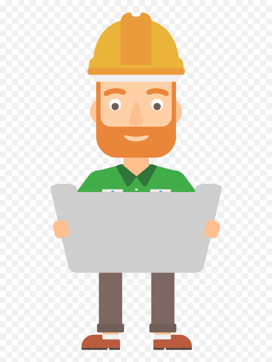 Download Hd Contractor Holding Plans 01 - Man With A Beard Playing A Guitar Clipart Png,Cartoon Beard Png