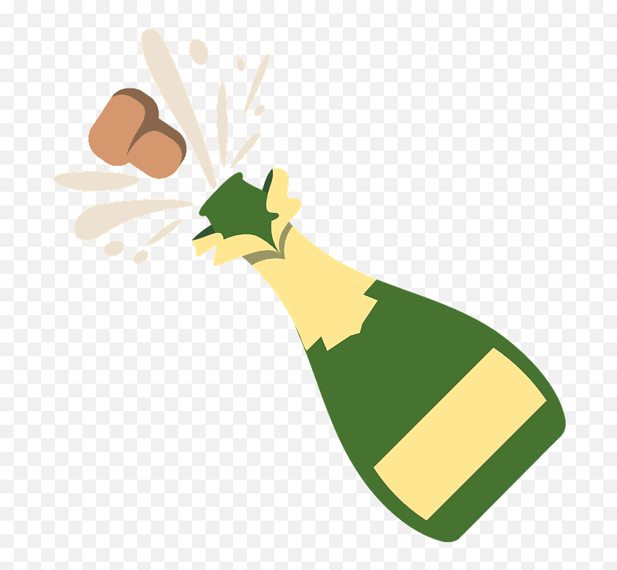 Bottle With Popping Cork Emoji Clipart - Champagne Bottle Popping Clip Art Png,Cork Png