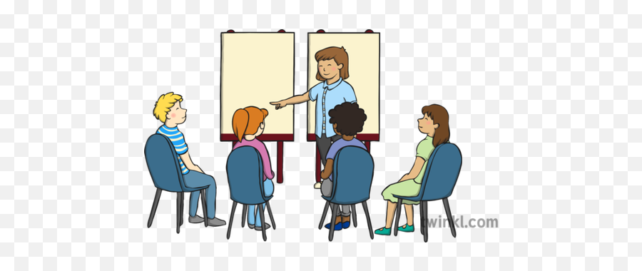 Teacher Pointing To People Illustration - Twinkl Conversation Png,People Pointing Png