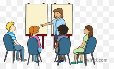 Teacher Pointing To People Illustration - Twinkl Conversation png
