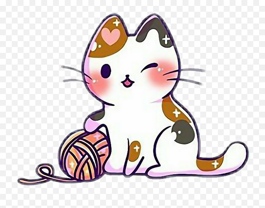 Kawaii - Transparent Cute Cartoon Cat Png,Cute Cat Transparent - free  transparent png images 