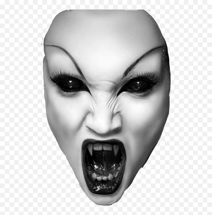 Mask Evil Dark Horror Vampire Women - Black And White Female Vampire Png,Women Face Png