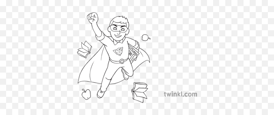 Superhero Teacher Flying Male School Superpower Super Hero - School Super Hero Drawing Png,Super Heroes Icon