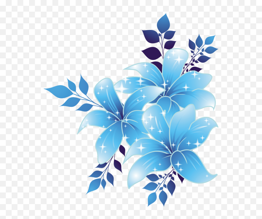 Blue Flowers Png Clipart Borders - Blue Flower Background Png,Blue Flowers Png