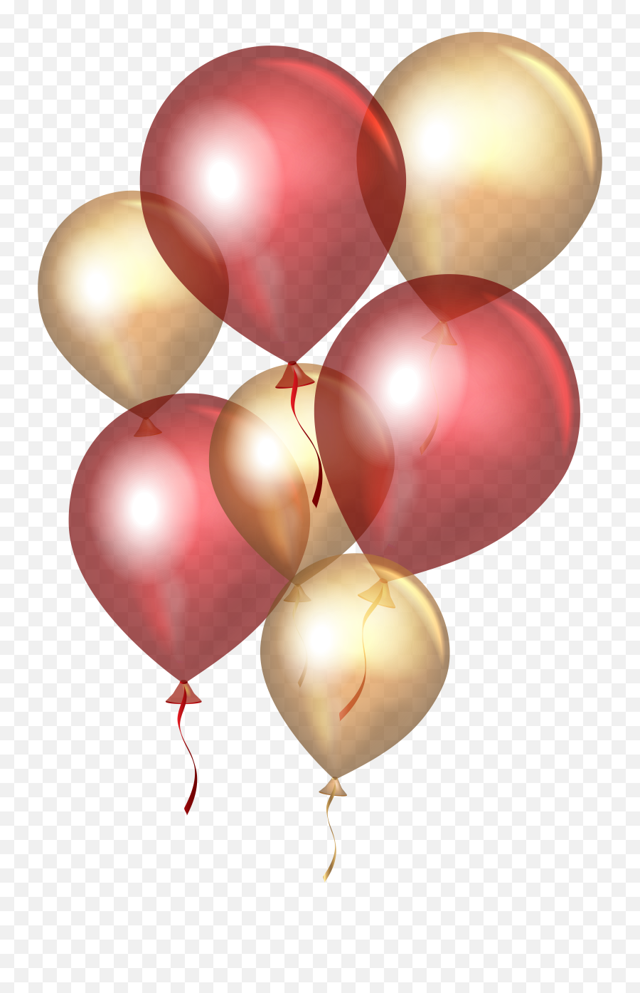 Transparent Red Balloons Png Clip Art - Transparent Gold Balloons Png,Balloons Transparent