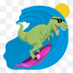Cool Tyrannosaurus Rex Surfer Dinosaur Dino Fleece Blanket Trex Clip Art Png T - rex Icon