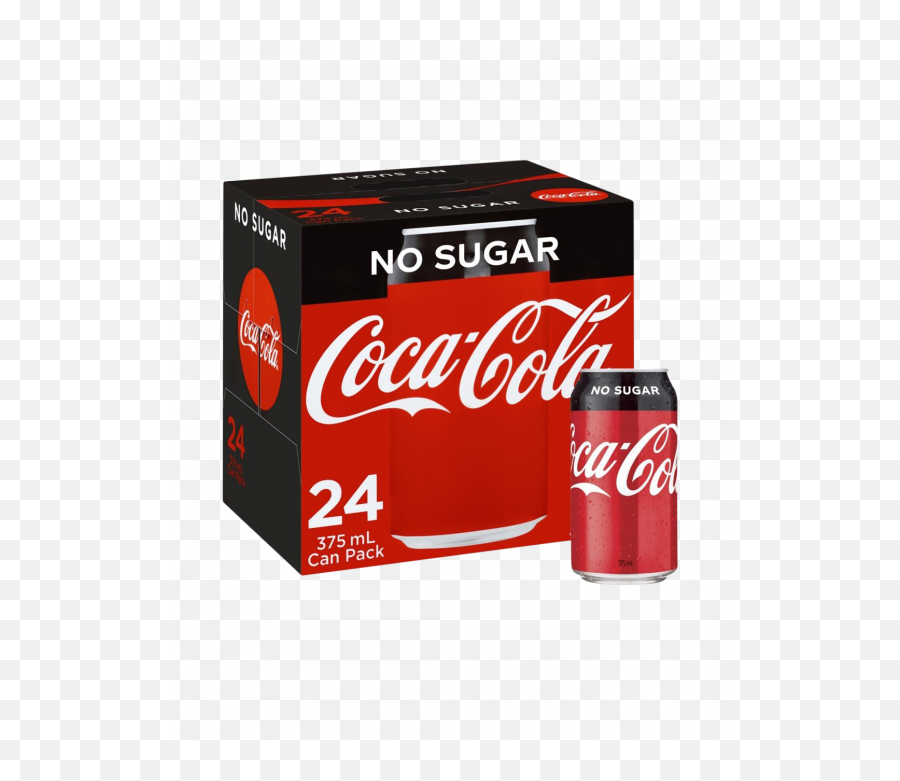 Coca Cola No Sugar 24 X 375ml Cans - Coca Cola Png,Soft Drink Png