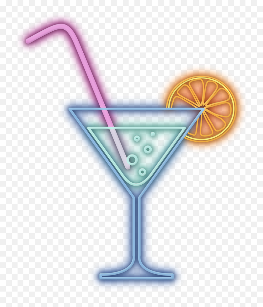 Download Hd Neon Drinks Ftestickers - Neon Cocktail Sign Png,Cocktail Png