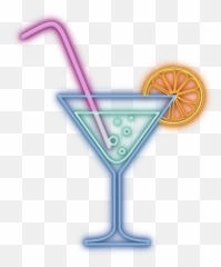 Download Hd Neon Drinks Ftestickers - Neon Cocktail Sign Png,Cocktail Png