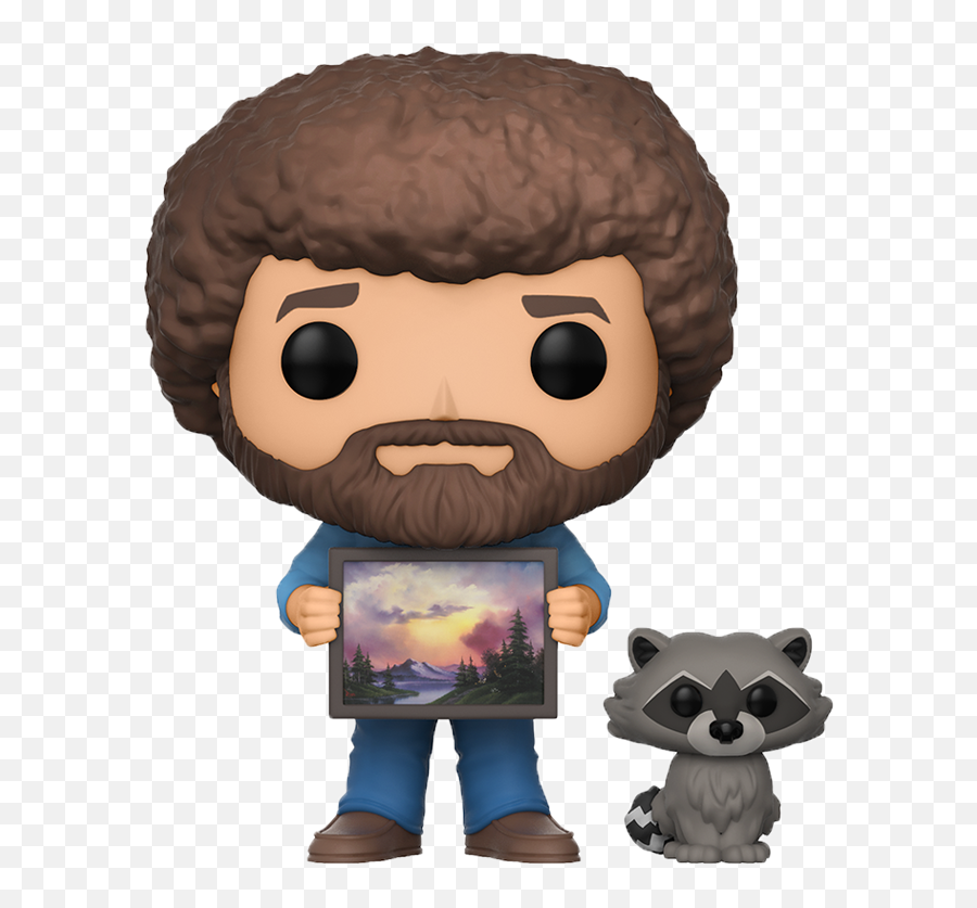 Bob Ross W Raccoon Funko Pop Pittsburgh Steel City Nerd - Bob Ross Funko Pop Png,Bob Ross Png