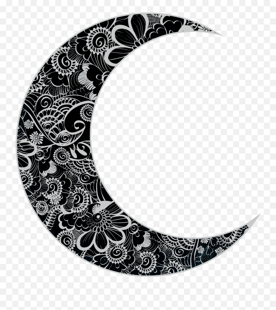 Ornated Moon Crescent Transparent Png - Stickpng Transparent Crescent Moon Art,Moon With Transparent Background