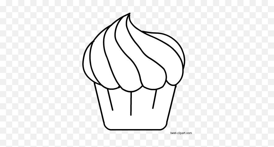 Black And White Cupcake Clipart Free - Free Content Full Clip Art Png,Cupcake Clipart Png