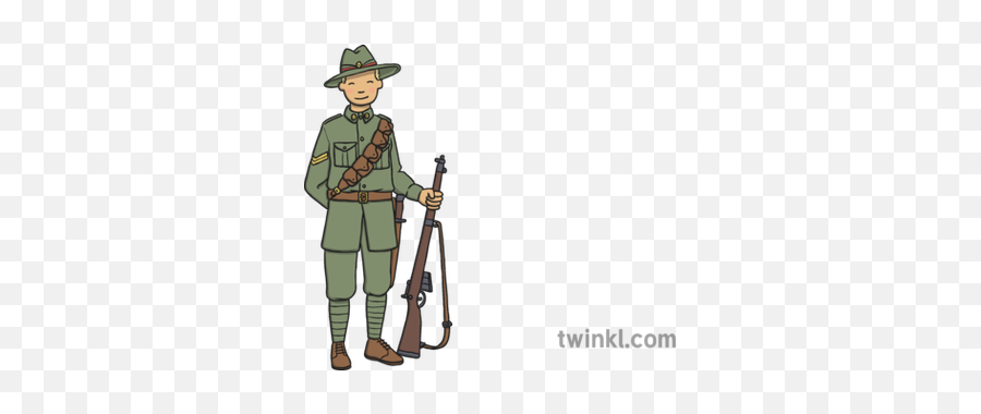 New Zealand Anzac Soldier Illustration - Twinkl Anzac Soldier Png,Soldier Png