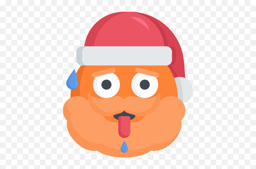 Christmas Emoji Hot Overheating Santa Icon - Clip Art Png,Fish Emoji Png