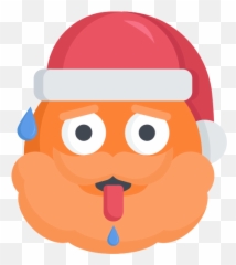 Christmas Emoji Hot Overheating Santa Icon - Clip Art Png,Fish Emoji Png