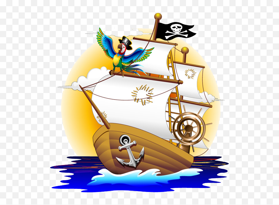 Pirate Ship Cartoon Png - Kapal Bajak Laut Kartun,Cartoon Boat Png