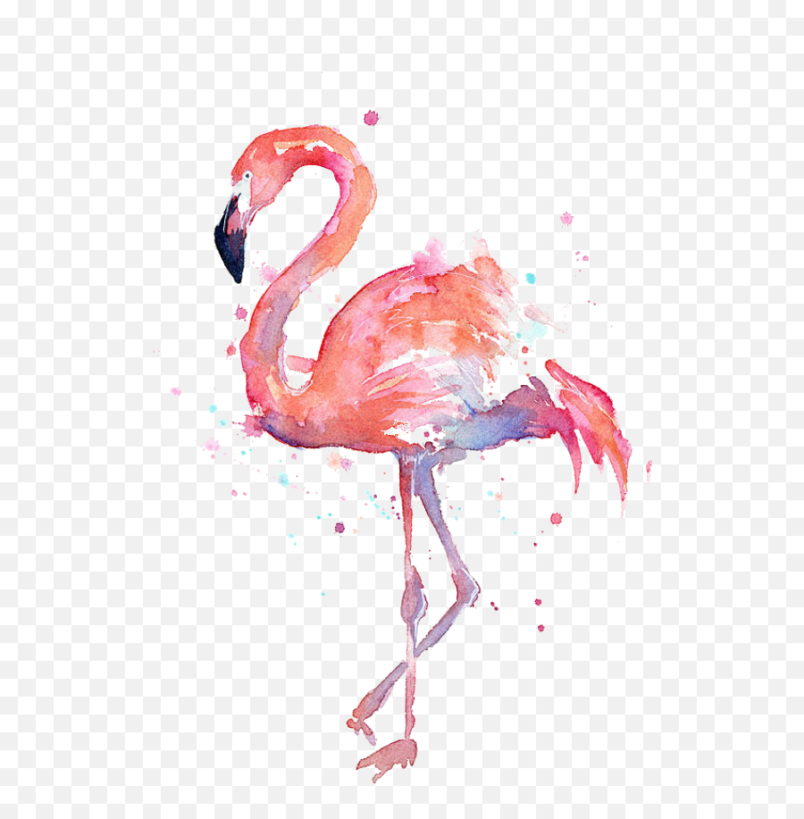 Download Hd Flamingo Clipart Gold - Watercolor Flamingo Print Png,Flamingo Clipart Png