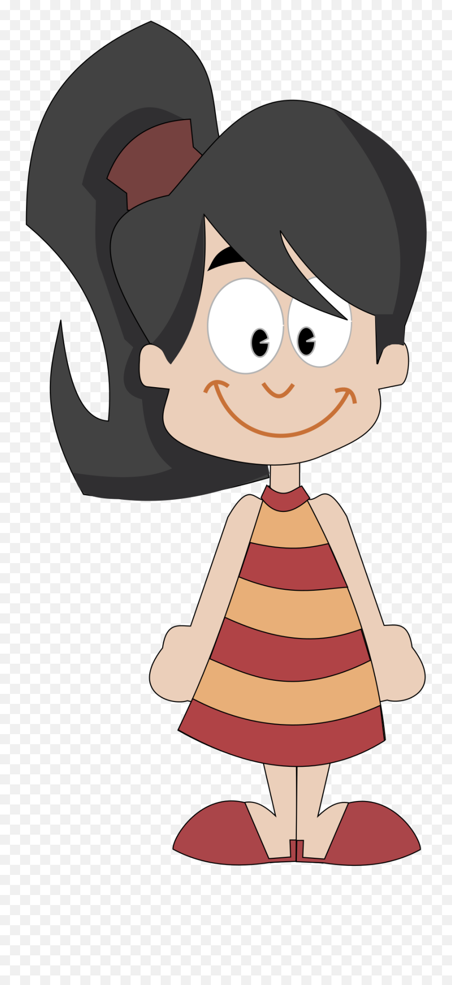 Cartoon Girl Body Png 2 Image - Girl With Ponytail Cartoon,Ponytail Png