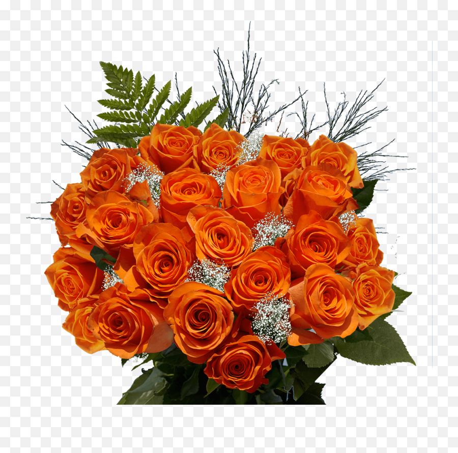Orange Rose Bouquets 24 Roses Flowers - Big Flower Bouquet Png,Orange Flower Png