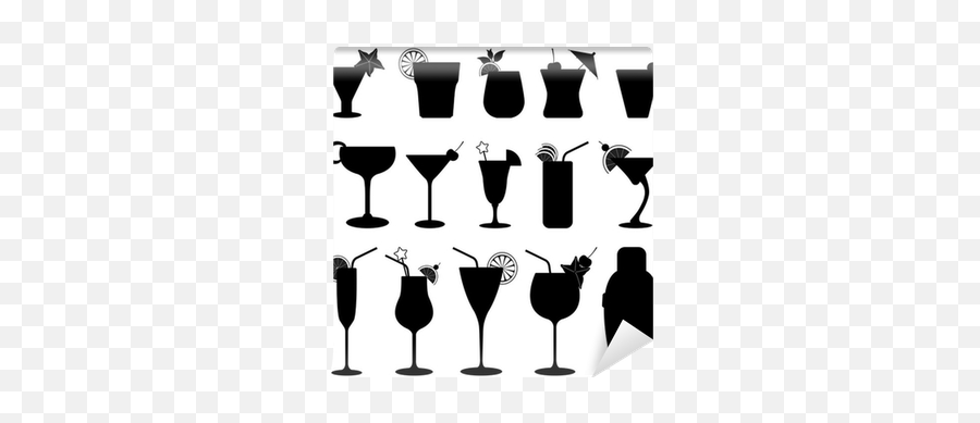 Cocktail Drink Fruit Juice Silhouette - Cocktail Glass Silhouette Png,Martini Glass Silhouette Png