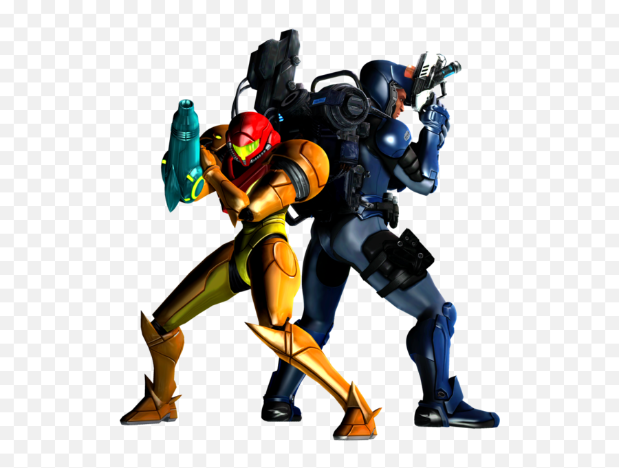 Samus Aran And Anthony Higgs Metroid - Metroid Other M Suit Png,Samus Png