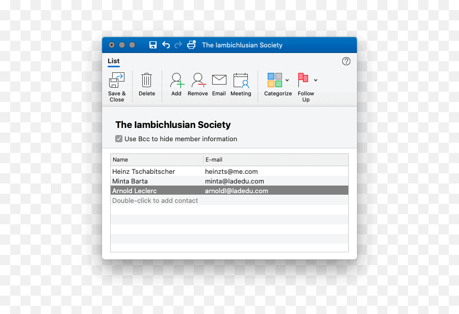 A Distribution List In Outlook For Mac - Dot Png,Outlook Icon Mac