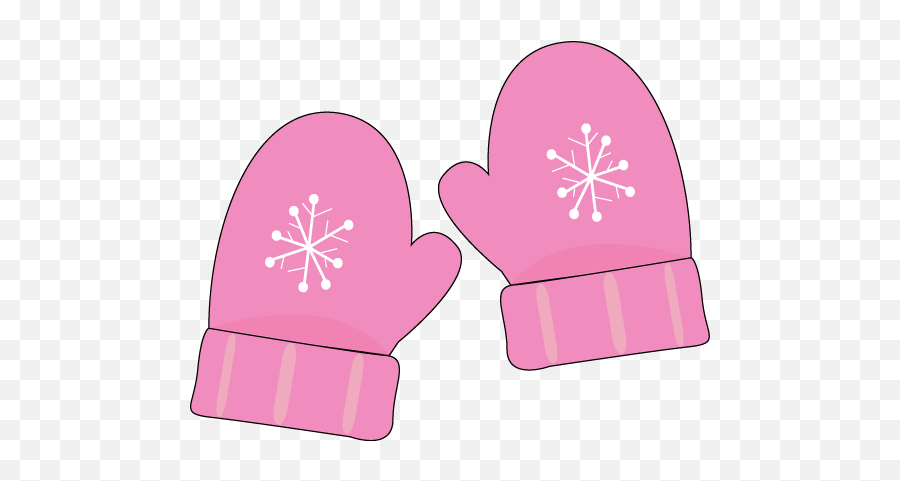Cute Snowflake Clipart Pink Mittens Clip Art - Pair Of Pink Mittens Clipart Png,Transparent Snowflake Clipart