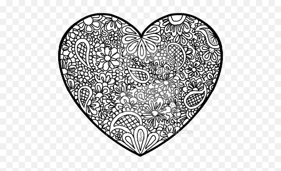 Download Hd Transparent Stock Doodle Art Coloring Pages - Heart Coloring Pages On Transparent Background Png,Heart Doodle Png