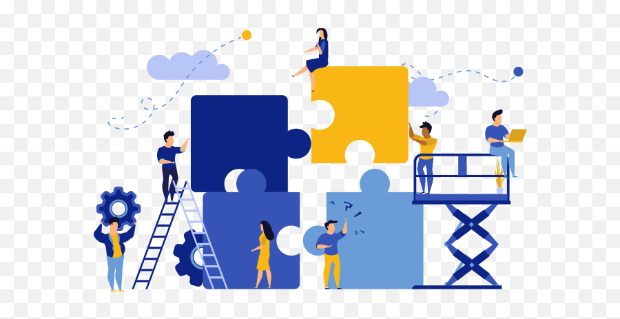 Collaborating In The Workplace - The Musthave Guide Building Teamwork Illustration Png,Decreased Collaboration Icon