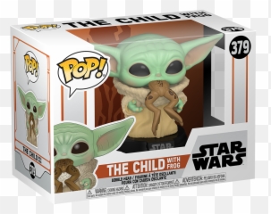 Star Wars The Mandalorian Child With Frog Pop Vinyl Figure - Funko Baby Yoda png